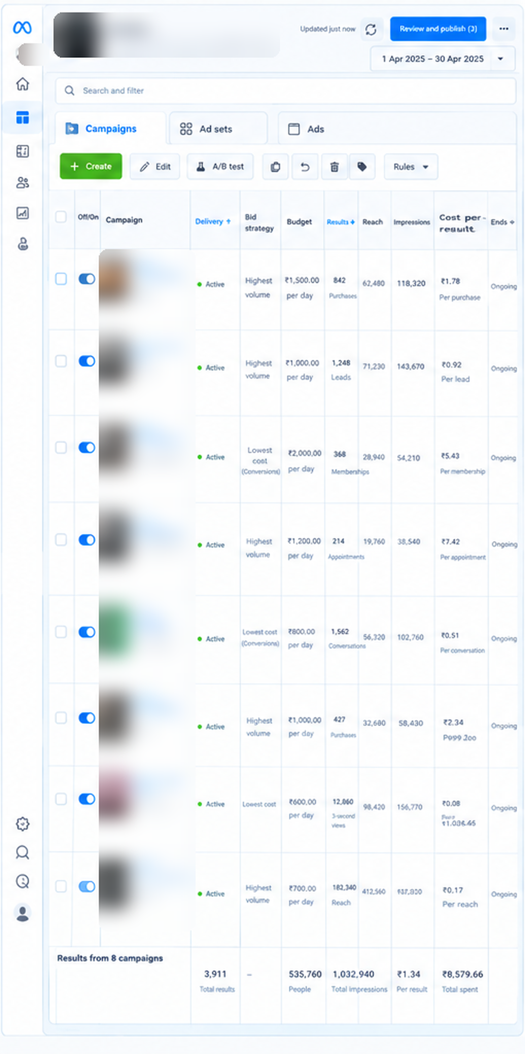 Fitness studio - Browser view