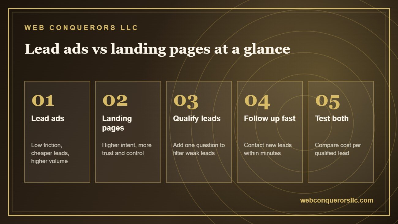 Lead ads vs landing pages at a glance