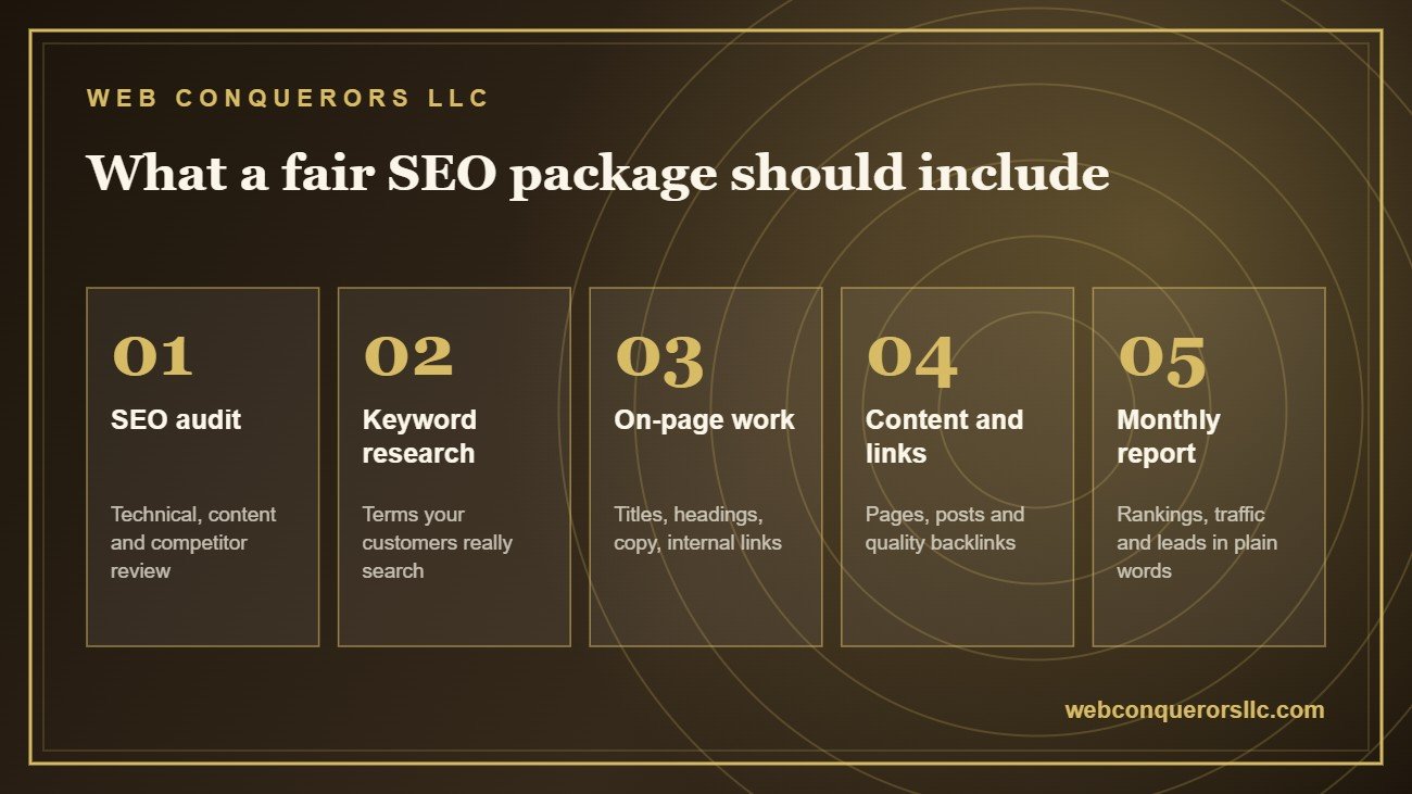 What a fair SEO package should include