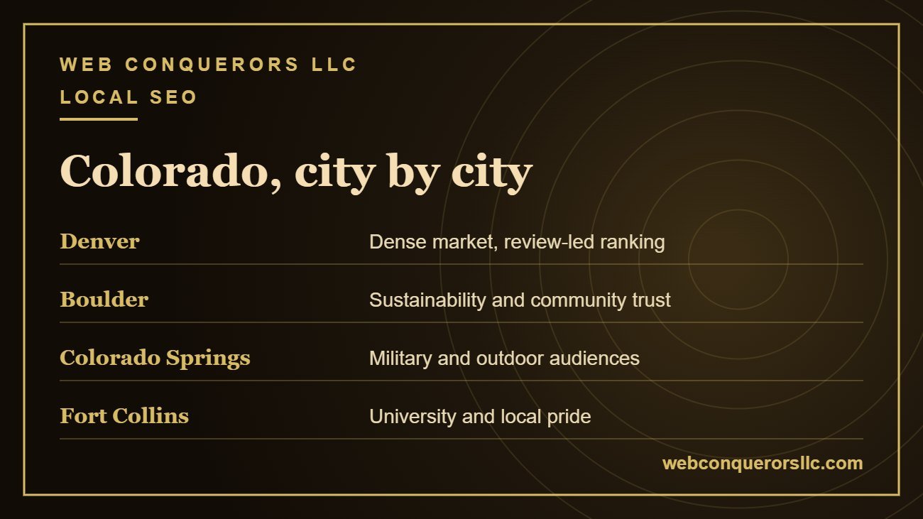 Local SEO services Denver, Boulder, Colorado Springs and Fort Collins