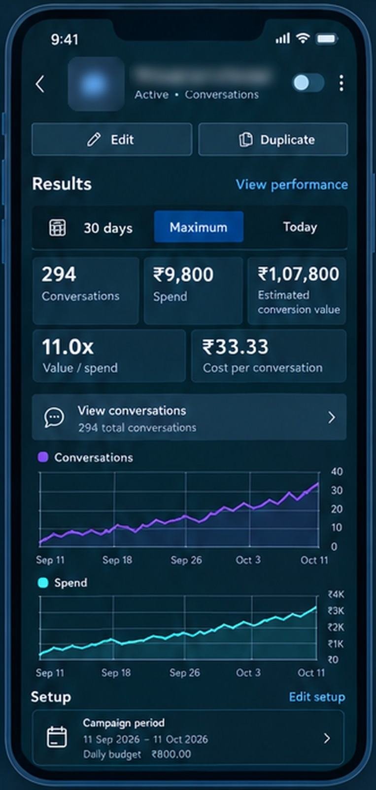 Messaging - App view · sample data
