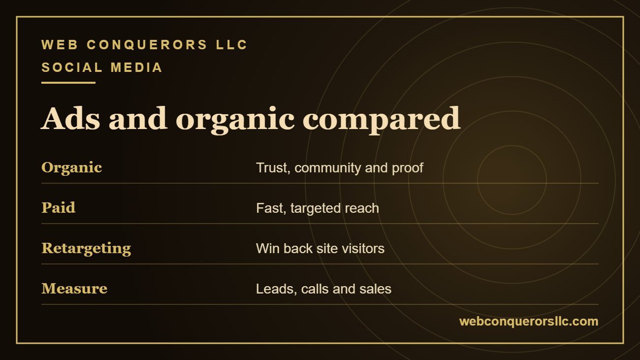 Social media advertising Kentucky ads versus organic