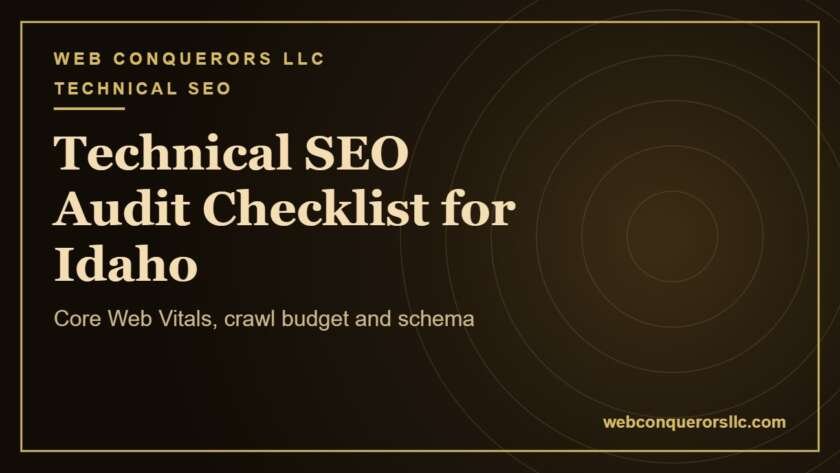 Technical SEO audit Idaho: Core Web Vitals, crawl budget and schema