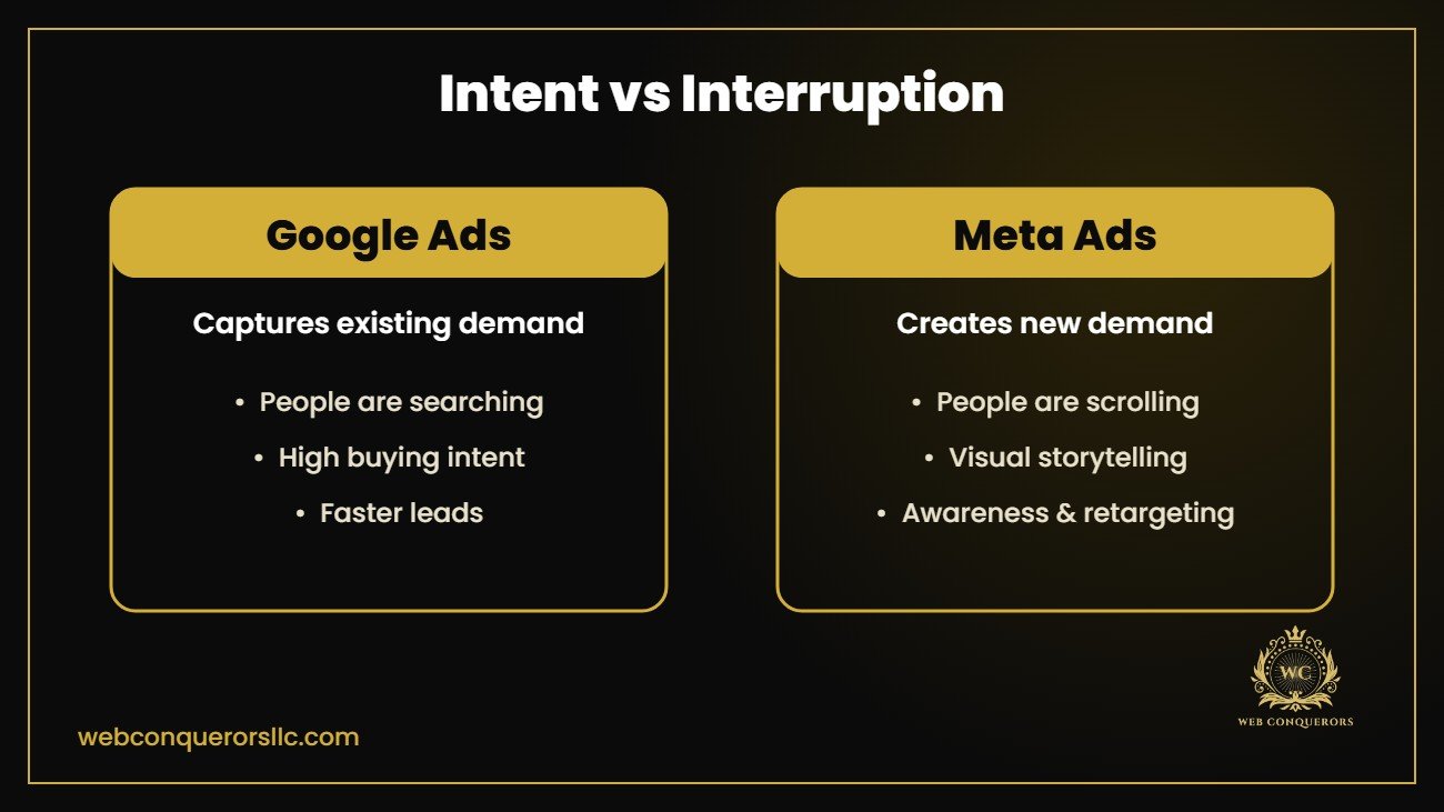 Google Ads vs Meta Ads: Which Is Better for Your Small Business? infographic