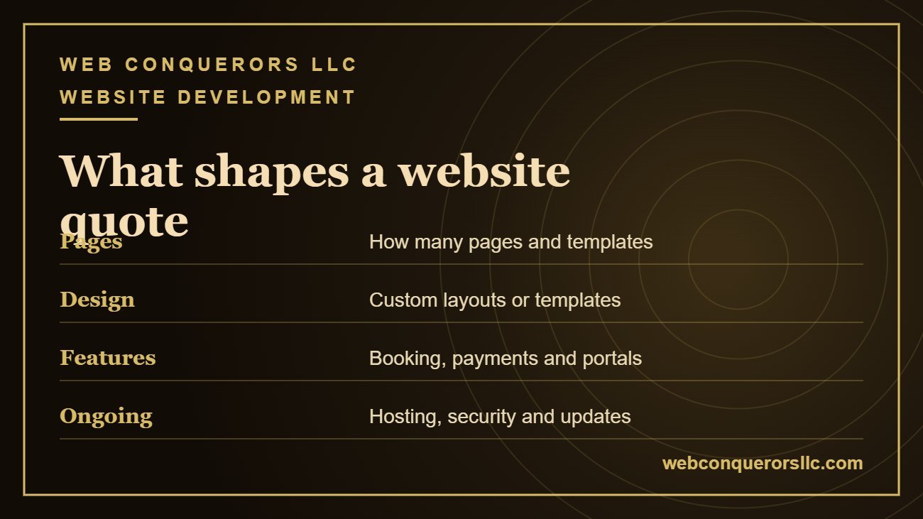 Website design cost Arizona factors